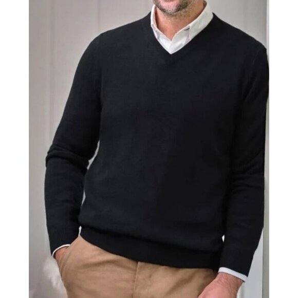 Vince Black Cashmere Wool V-Neck Pullover Sweater - Picture 3 of 9